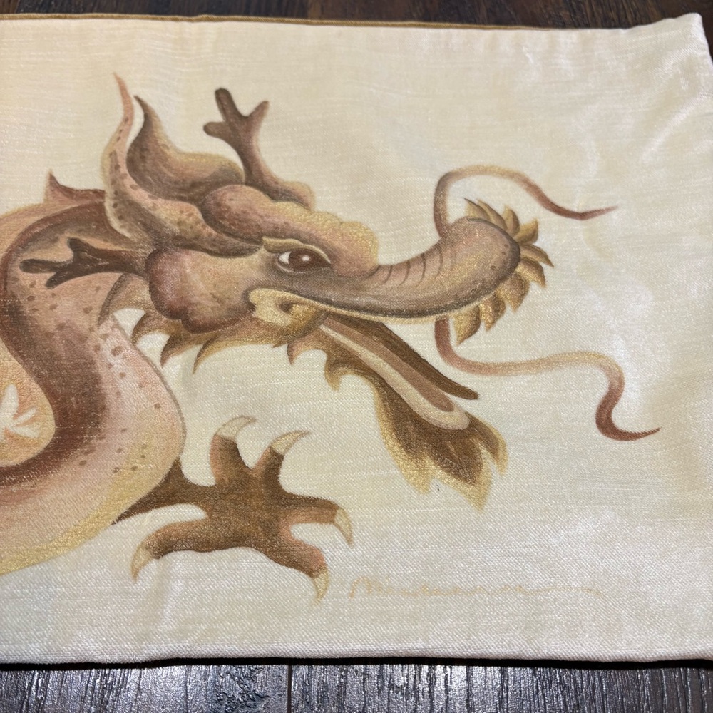 Eastern Accents Stunning Velour Velveteen Dragon Lumbar Throw Pillow Cover